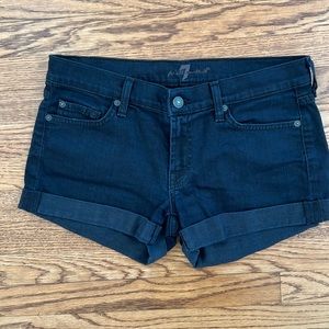 7 for all mankind. Black denim shorts